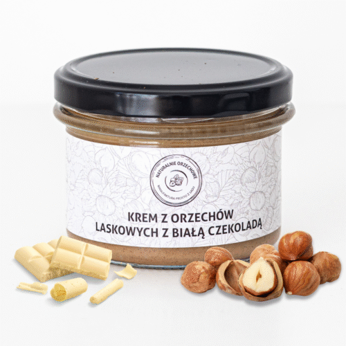 Krem z orzechów laskowych z czekoladą białą (180g)