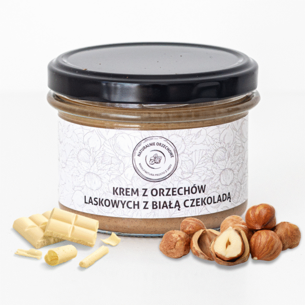 Krem z orzechów laskowych z czekoladą białą (180g)