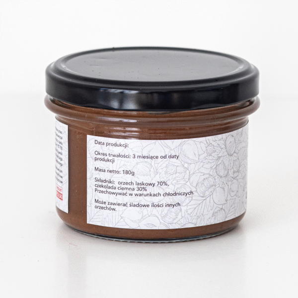 Krem z orzechów laskowych z gorzką czekoladą (180g)